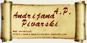 Andrijana Pivarski vizit kartica